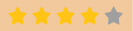 A row of yellow stars with a gray star in the middle.