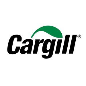 Cargill logo with black text and a green arc above the name