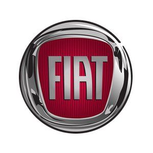 FIAT logo with red center and chrome circular emblem