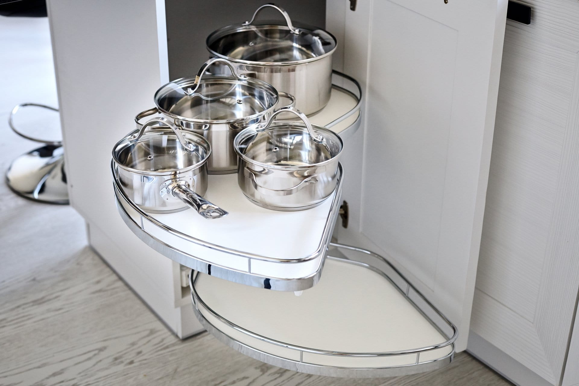 Corner Storage In A Cupboard — Kitchen Flat Packs  In Berrimah, NT
