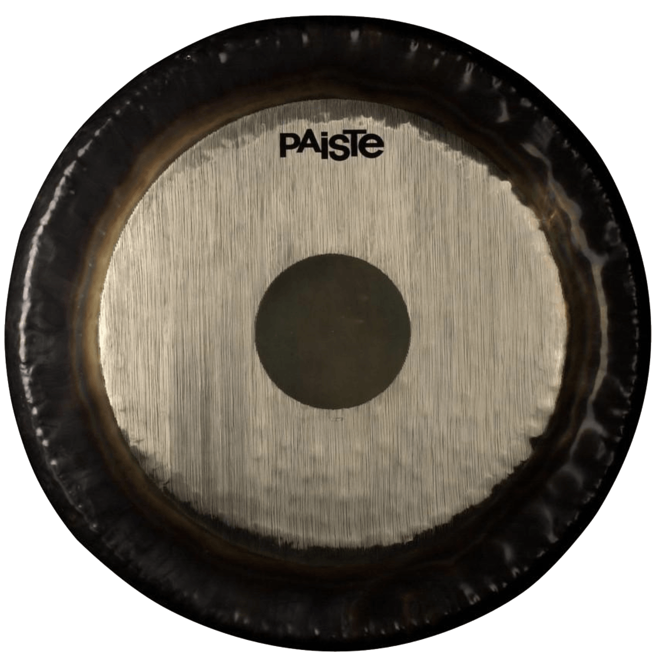 A paiste gong with a hole in the middle