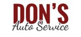 Don’s Auto Service logo in red and gray script on a white background