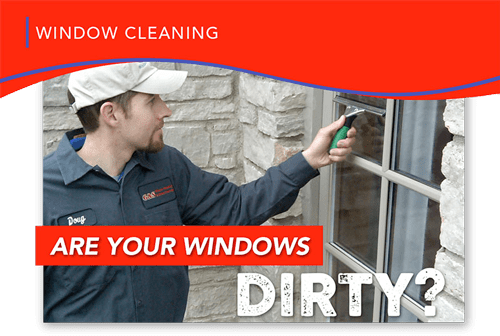 Man washing windows
