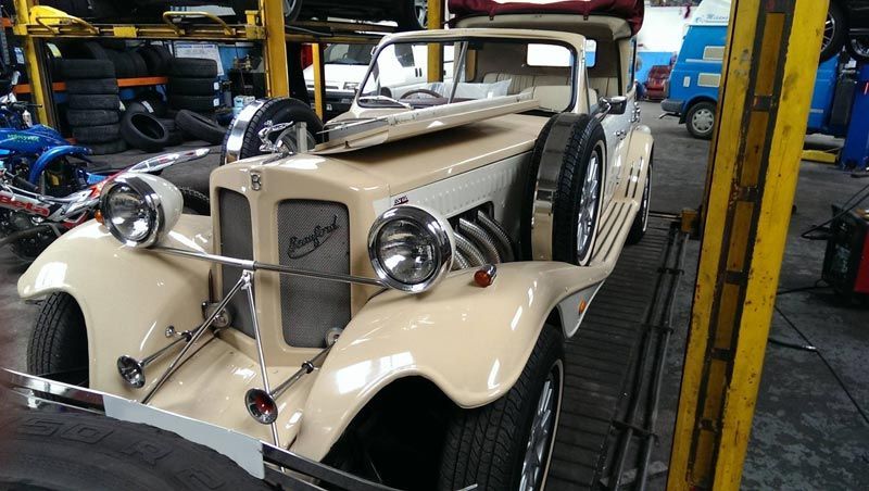 Vintage car in repair