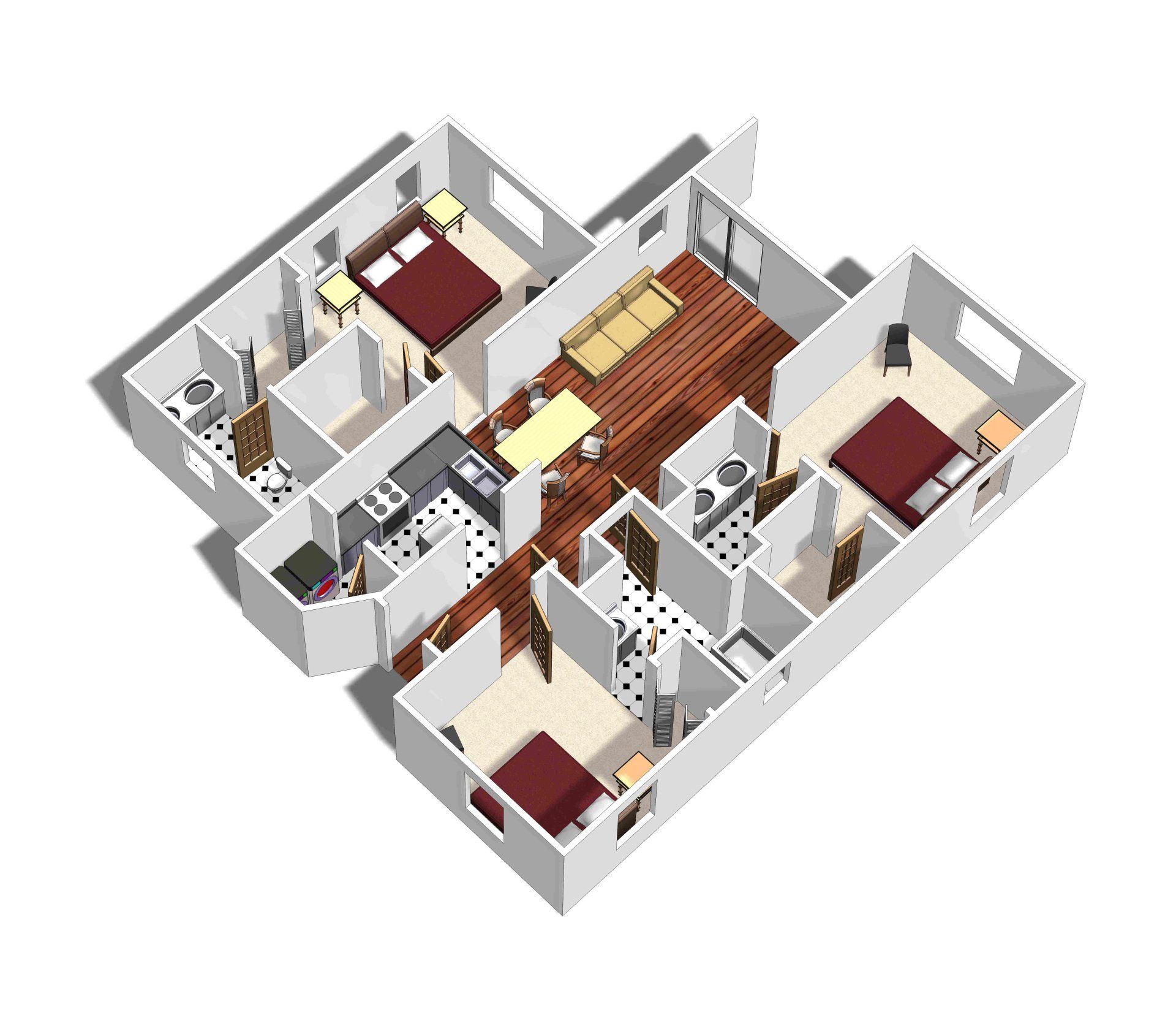 3 Bed | 3 Bath Floorplan