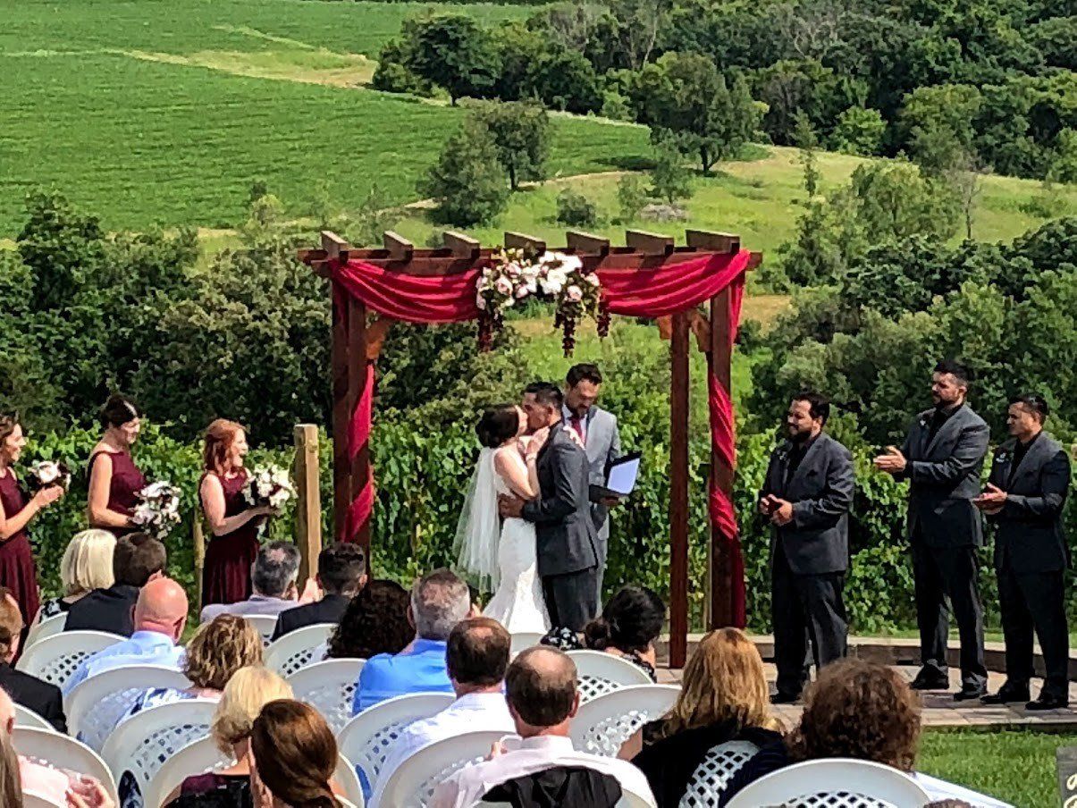 Dave + Lexi First Kiss, Sound Sensations Entertainment, Vernon Vineyard