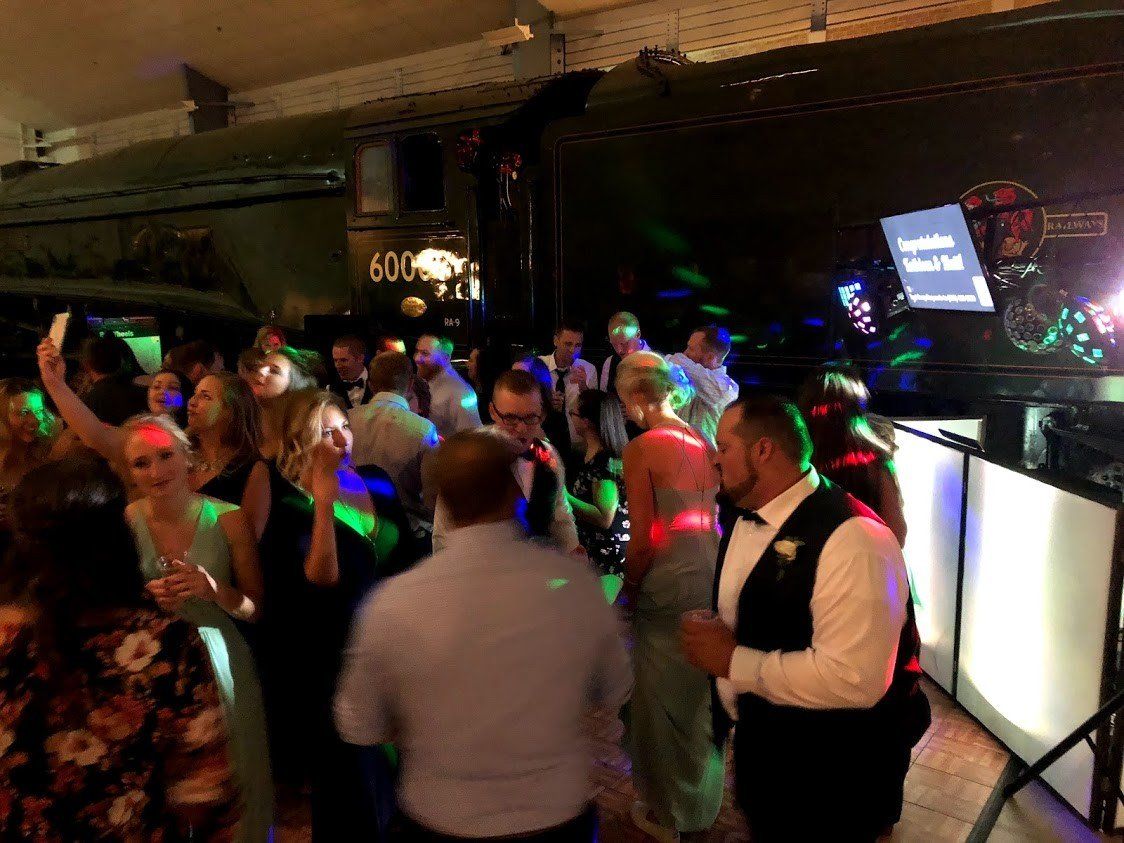 Matt + Kathleen Reception, National Railroad Museum Reception, Sound Sensations Entertainment