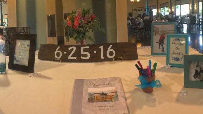 Green Bay Botanical Gardens Wedding ceremony, wedding guest book