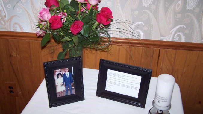 memorial table at a wedding reception in Wisconsin