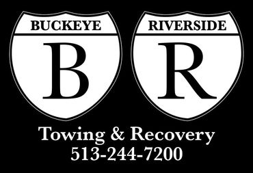 The Buckeye truck tows the cab of a large transport truck