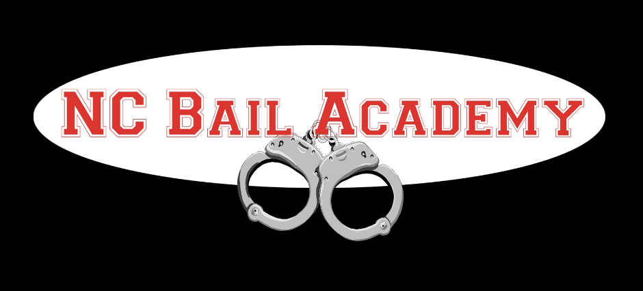 NC Bail Academy logo with handcuffs