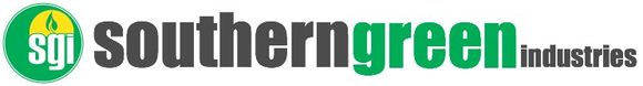 Logo for Southern Green Industries featuring a green circular icon with