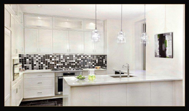 White shaker cabinets