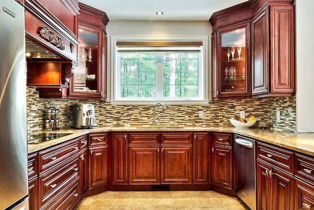 Cherry all wood cabinets