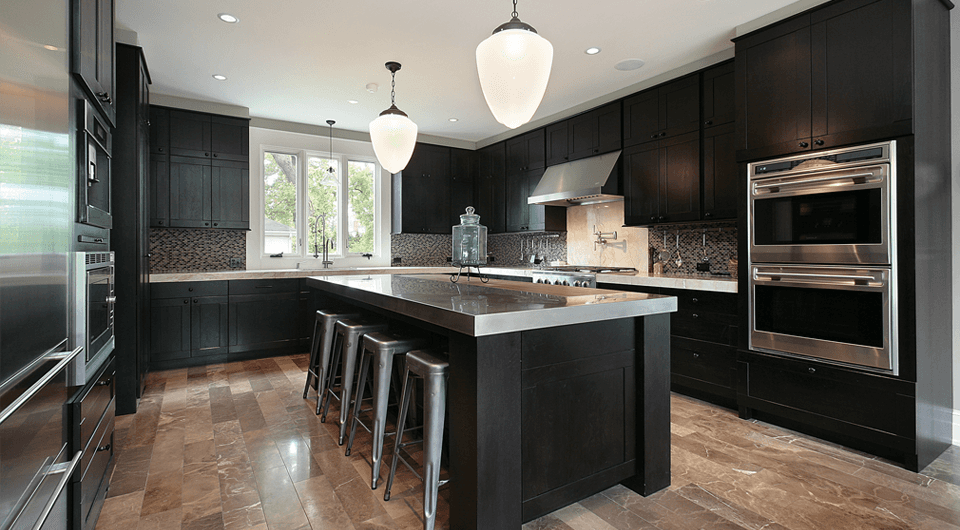 Espresso all wood cabinets