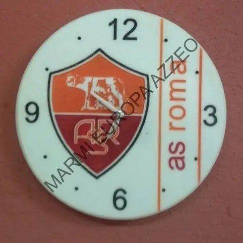 orologio da parete in marmo con stampa roma