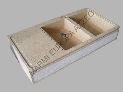 lavello da cucina con 2 vasche in pietra