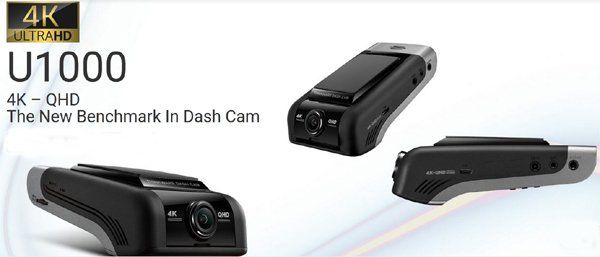 A picture of a 4k dash cam on a white background