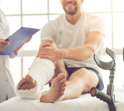 Bradsky — Man With Bandaged Leg In St. Rapid City, SD