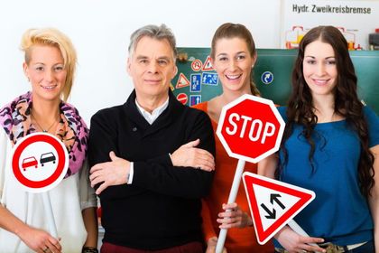 Driving instructor with his class - Defensive Driving  -  Yorktown. VA