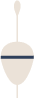 Une suspension blanche avec une bande bleue dessus.