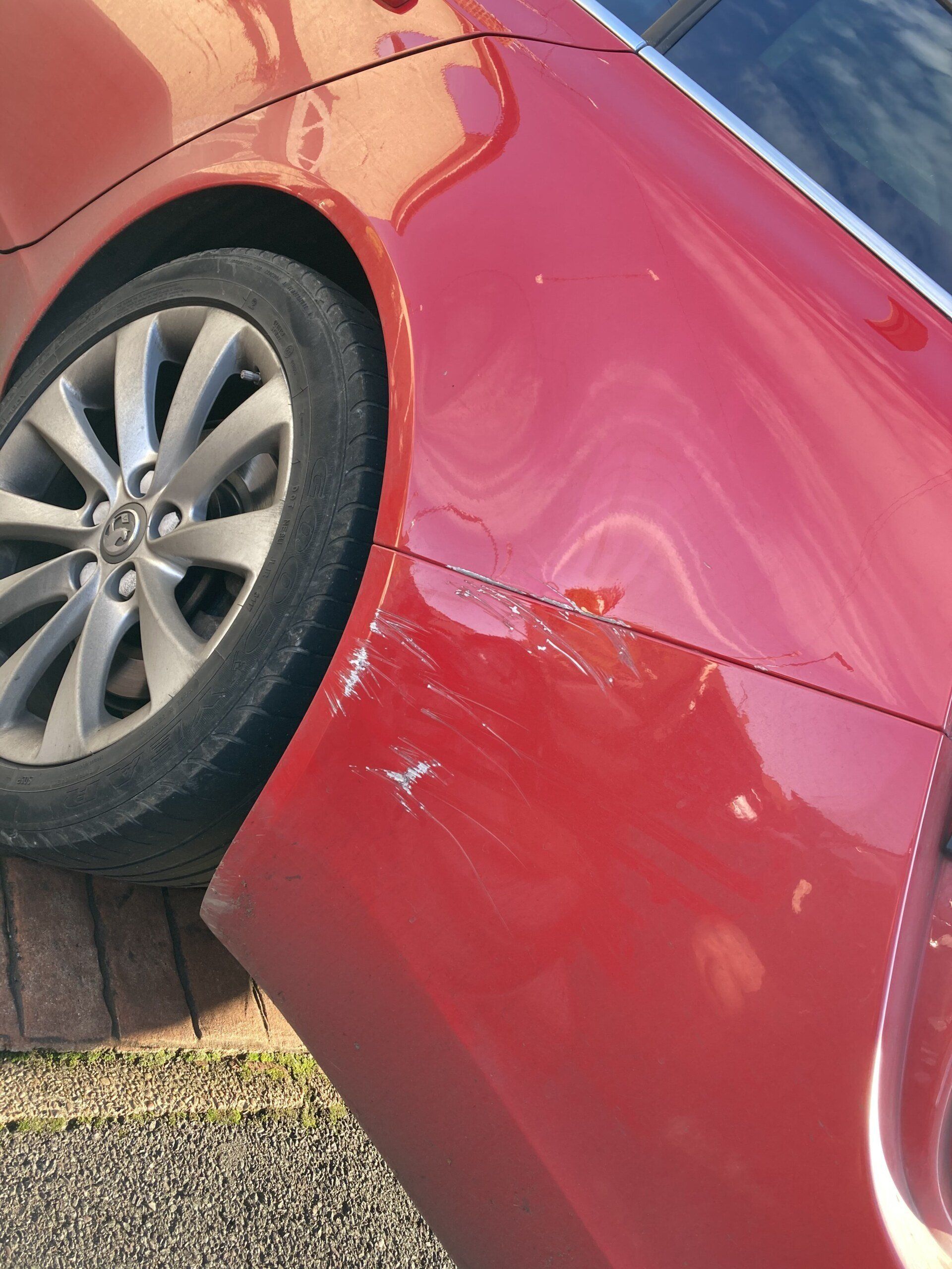 red bodywork marked