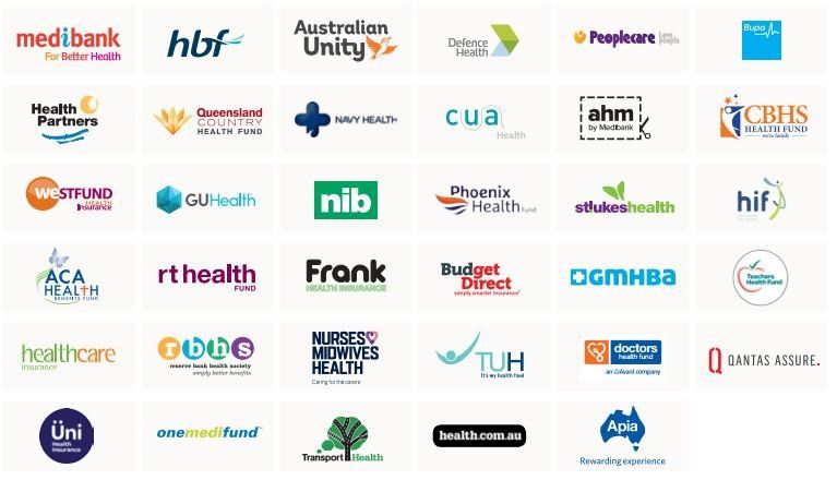 A bunch of logos for different companies on a white background