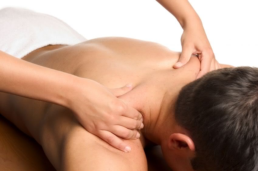 shoulder massage on male