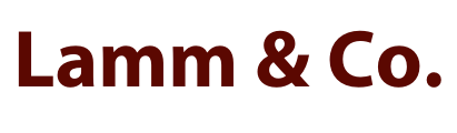 A logo for lamm & co. is shown on a white background