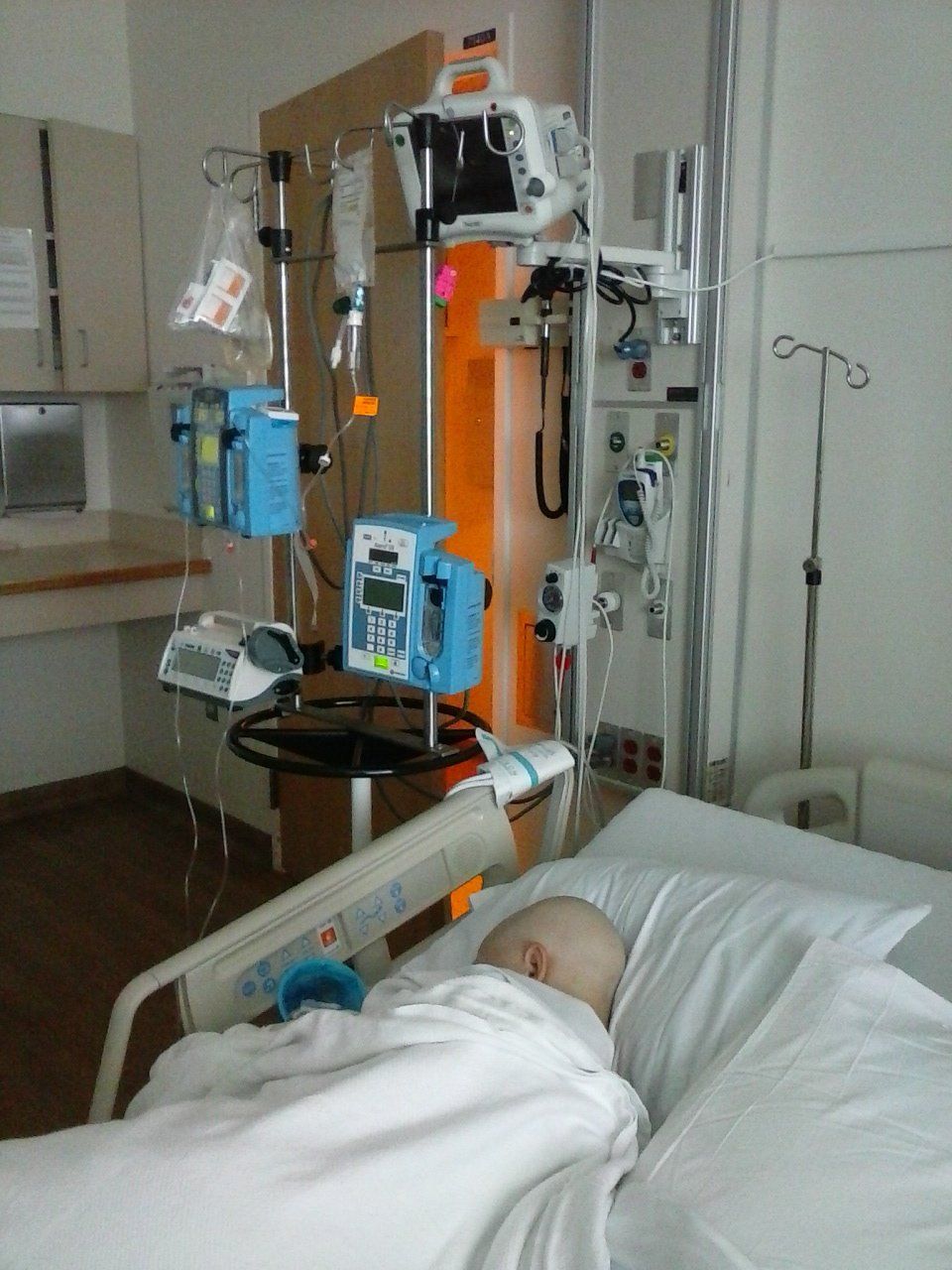 boy receiving chemo.
