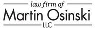 A logo for the law firm of martin osinski llc