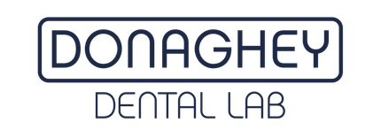 The logo for donaghey dental lab is shown on a white background.