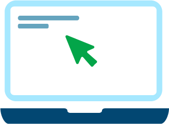A laptop computer with a green arrow pointing to the screen.
