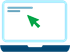 A laptop computer with a green arrow pointing to the screen.