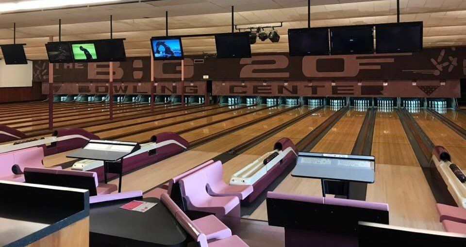 Candlepins in bowling alley