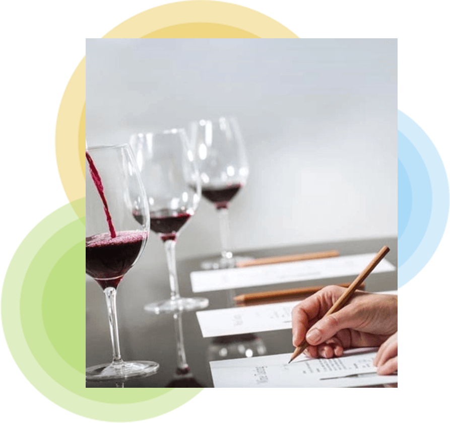 Wine with Hand and papers