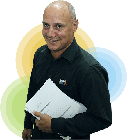 man holding papers