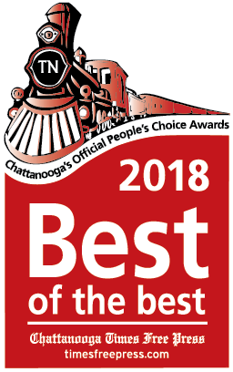 A red sign that says best of the best with a train on it