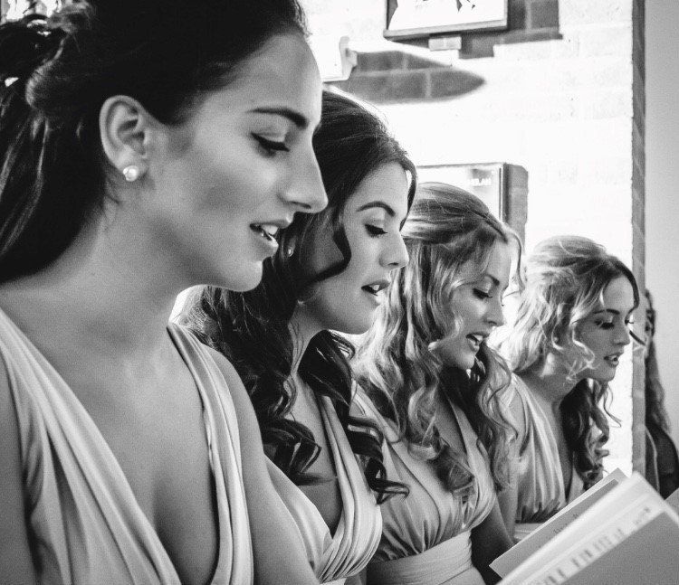 bridesmaids hairstyling