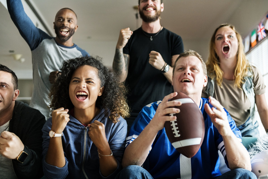 football fans watching TV Ultimate Fan Cave | Ace Paints