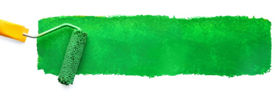 Green paint with roller | Ace Paints and Unfinished Furniture | Pittsburgh