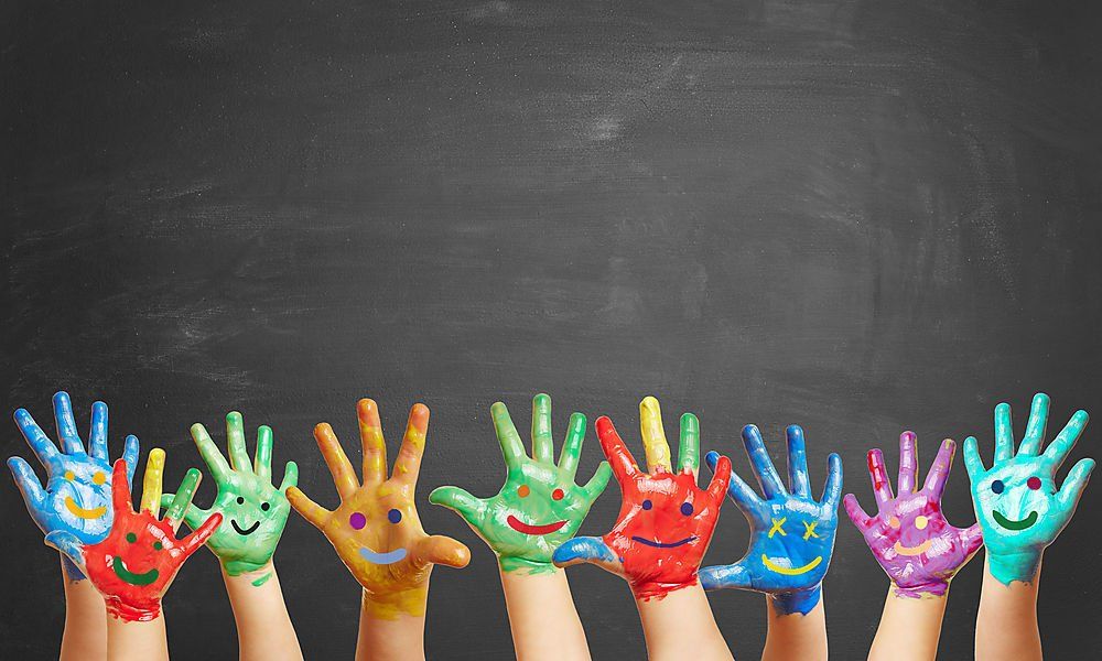 hands with paint