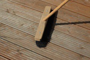 brooming the floor