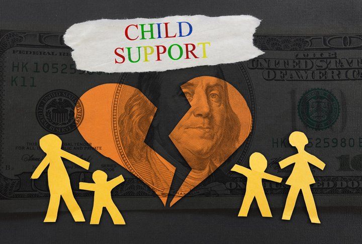 Child Support Text with Paper Family and Broken Heart — Huntsville, AL — Elissa Green Attorney at Law