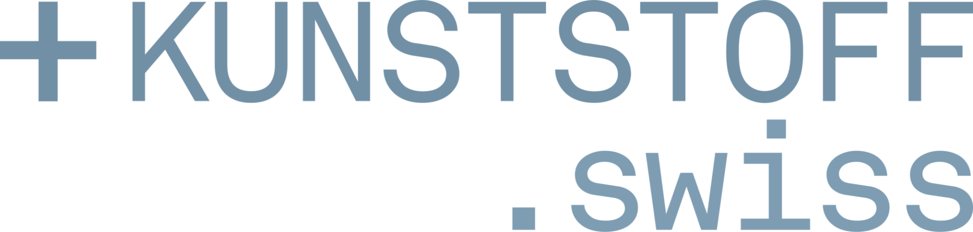 Das Wort Kunststoff ist in blauer Schrift auf weissem Grund geschrieben.