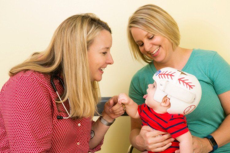 Debbi Wingfield examining a patient