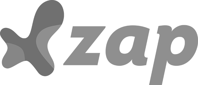 Um logotipo em preto e branco para uma empresa chamada zap.