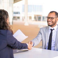 Two people shaking hands