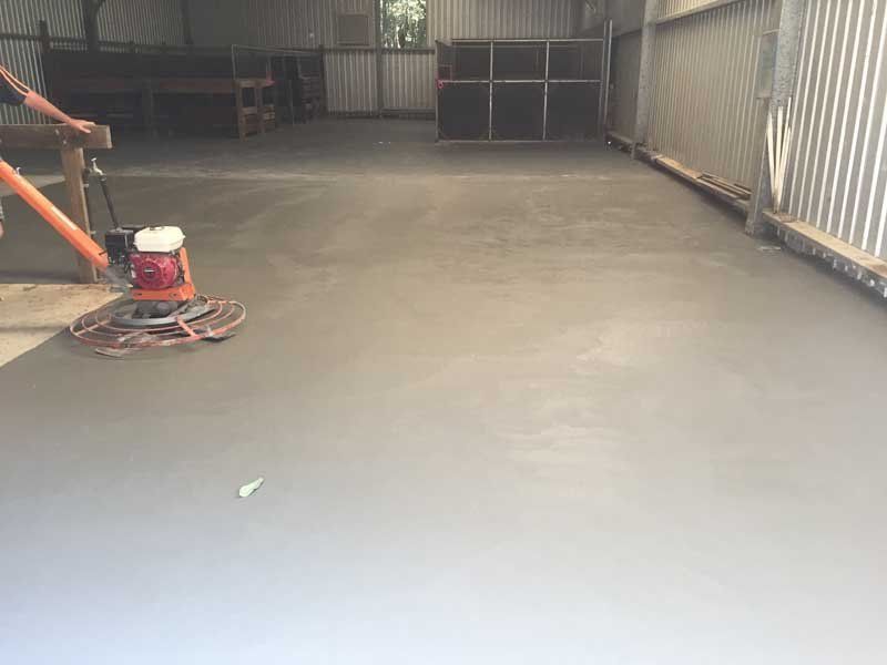 new flat concrete inside factory