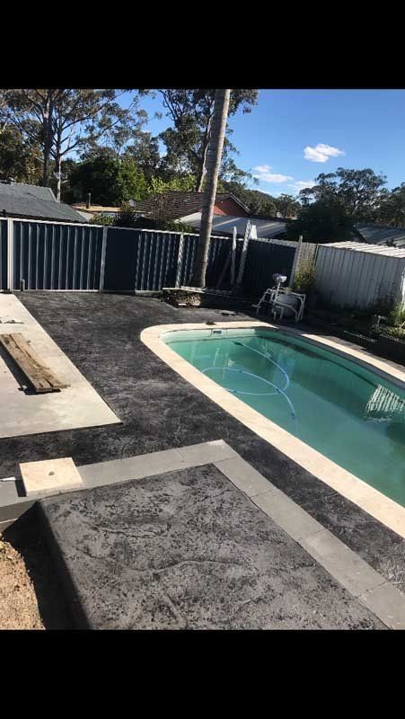 surrounding pool concrete